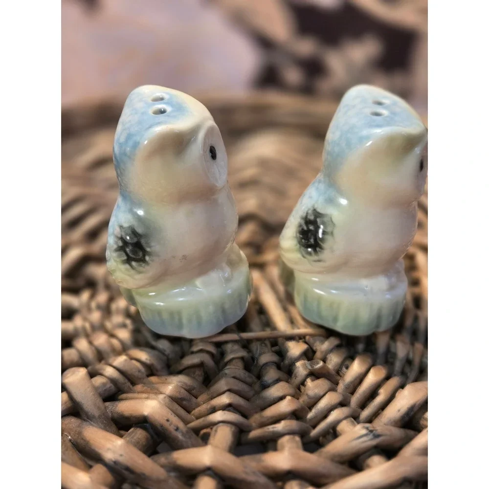 😎Cute Ceramic Owl Salt‎ Pepper Shakers Set Kitchen Decor Vintage Cracker Barrel